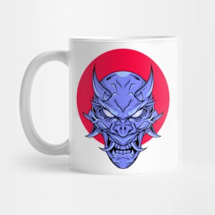 Blue Demonic Mask Mug